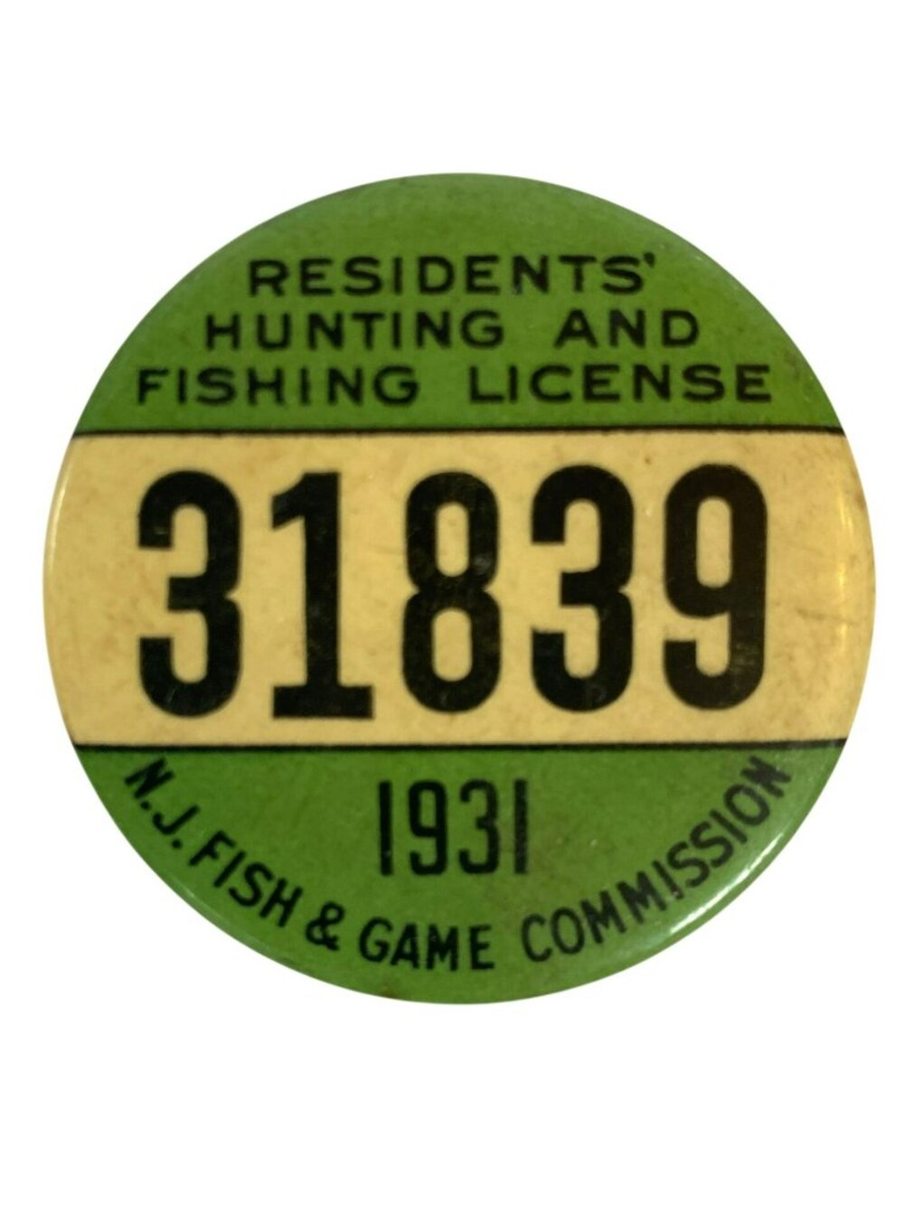 Antique Vintage Hunting Fishing License New Jersey Buttons Game Commission - Picture 2 of 6